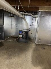 SaniDry Sedona was placed in the crawl space to dry the air.