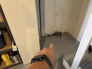 Before: Our Design Specialist, Brady, recommended waterproofing the leaky floors and stabilizing the cracked walls.