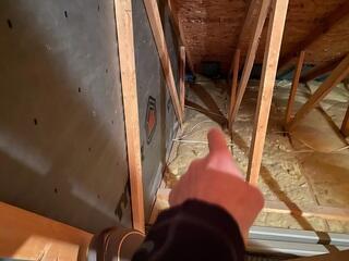 Before: Our Design Specialist, Mac, traveled to the home to see where the best place to install a Radon Mitigation System.