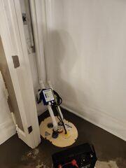 During: Our Foreman, Arturo, and his crew secured waterproofing products throughout the basement.