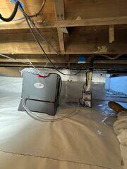 To fully protect the crawl space environment, the team installed our CleanSpace Vapor Barrier along with our SaniDry Sedona Dehumidifier. The vapor barrier creates a durable, moisture-resistant seal over the floor, while our SaniDry System controls humidity and improves air quality.