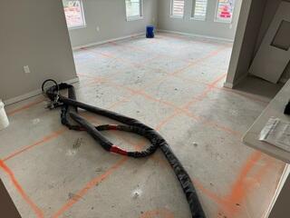 Polyurethane foam injection beneath interior slabs.