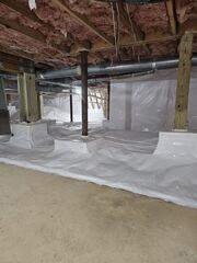 The CleanSpace Vapor Barrier System was installed to encapsulate the crawl space, sealing out ground moisture and helping protect the area from humidity-related issues. The durable liner is designed for long-term performance and creates a cleaner, more controlled crawl space environment.