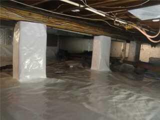 CleanSpace was used to encapsulate the crawl space to seal off any moisture and odors.