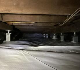We installed our SmartJack system to offer stable support and raise the floor back up and address the sagging floors.