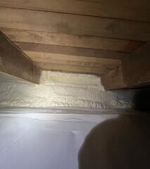 We installed our spray foam insulation to fully seal and finish this encapsulation.
