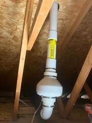 During: Dakota, one of our foremen, secured the system in the garage attic.