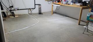 sealed cracks to prevent any further radon moisture intrusion.