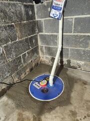 SuperSump was installed in another corner for extra assurance, pumping any floodwater out of the basement.