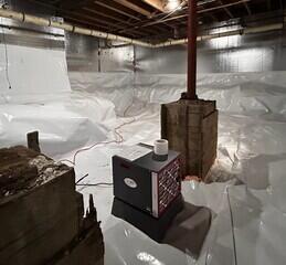 The SaniDry Sedona dehumidifier will keep humidity under control year-round.