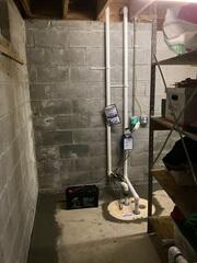 To provide robust protection against water accumulation, we installed our TripleSafe Sump Pump, which features multiple pumping mechanisms for maximum reliability. This system ensures that even during heavy rains or power outages, water is quickly and safely removed from the basement, preventing costly flooding and moisture damage.