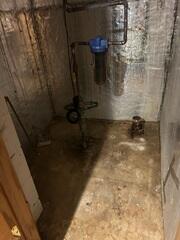 Before: Our Design Specialist, Jason, recommended installing several waterproofing products throughout the basement.
