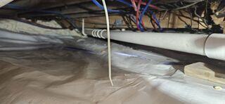 CleanSpace installed over Drainage Matting in a crawlspace