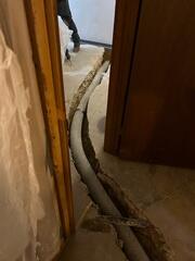 During: Our Foreman, Jose, and his crew secured the WaterGuard system in the basement.