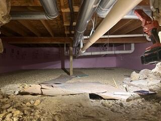 During: Our Foreman, Kiko, and his crew successfully installed all the crawl space products.