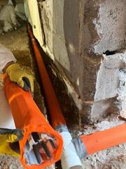 Our StarPipe Drainage System was installed to effectively capture groundwater entering the crawl space and redirect it away from the foundation.