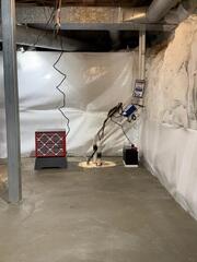 Basement Waterproofing and New Concrete Slab in Burlington, Vermont.