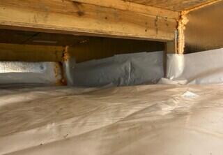 The crawl space is now properly insulated and encapsulated so the homeowner will notice a big difference in the comfortability of their home!