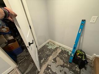 Before: Our Design Specialist, Dustin, recommended installing the TripleSafe Sump Pump.