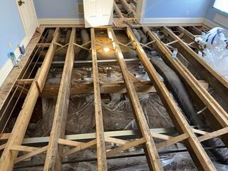 From this photo, you can see two of the rows beneath the floor. The other two rows were in the adjacent room on the far side of this photo.