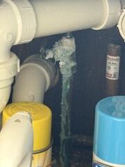 Hard water deposits at fixtures