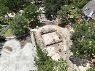 Mat foundation area formed up prior to reinforcement placement