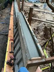 Concrete poured into the form.