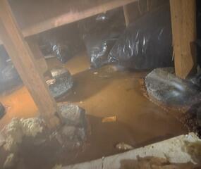 Flooded crawl space, water with no where to go.