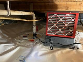 Our Sump system and SaniDry Sedona Dehumidifier.