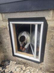 Up-close look at our crew putting the finishing touches on the window trim.