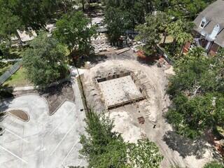 Mat foundation area formed up prior to reinforcement placement