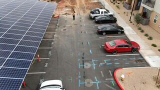 Utilities located at parking area