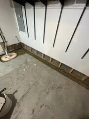 During: Our Foreman, Jose, and his crew successfully secured all the waterproofing products in the basement.