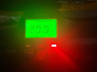 This reading, taken with a wood moisture meter, shows some parts of the wood at a 29.9% moisture content. At this point, wood is essentially maxed out with moisture, (which is probably why the 29.9% looks glitched).