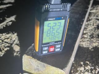 This reading shows that the relative humidity at the time of inspection was at an 86.5% RH. For context, mold only needs a 60% RH to start growing. At an 86.5% reading, this crawl space felt like a swamp.