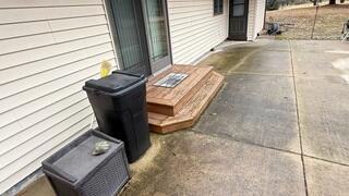 Before: Our Design Specialist, Nate, suggested lifting the sunken patio.