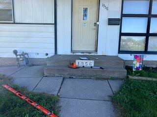 The steps in front of the home