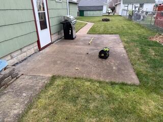 The area before our crew lifted the slabs