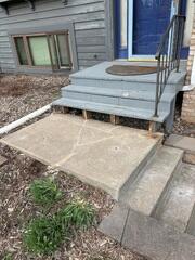 After our crew repaired the cracks and lifted and leveled the slab