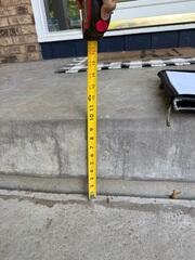 A close up of the walkway showing how far the steps have sunken