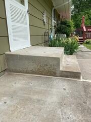 A side view of the steps being level after the installation