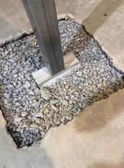 We call this the "Bulb of influence" this is the stone + concrete footer that keeps our SmartJack XLs in place & sturdy for the long term.