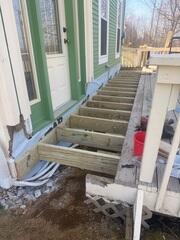 A new floor-support system has been installed for the porch in Roxbury, Vermont.