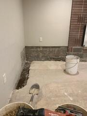 During: Our Foreman, Luis, and his crew worked hard to secure all the products throughout the basement.