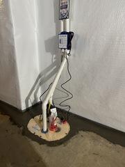 TripleSafe sump pump installed for reliable water removal and backup protection.