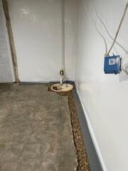 Our crew installed CleanSpace to the walls and is in the process of installing the sump system and WaterGuard