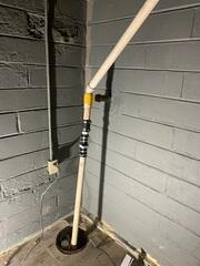 The homeowner's sump system before the installation