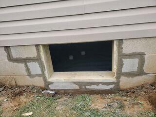 The crew cut and replaced the foundation blocks for a perfect custom fit.