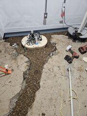 Our crew has attached CleanSpace to the walls, installed TripleSafe and WaterGuard along the perimeter.