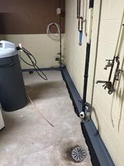 WaterGuard is laid out before it is backfilled with rocks